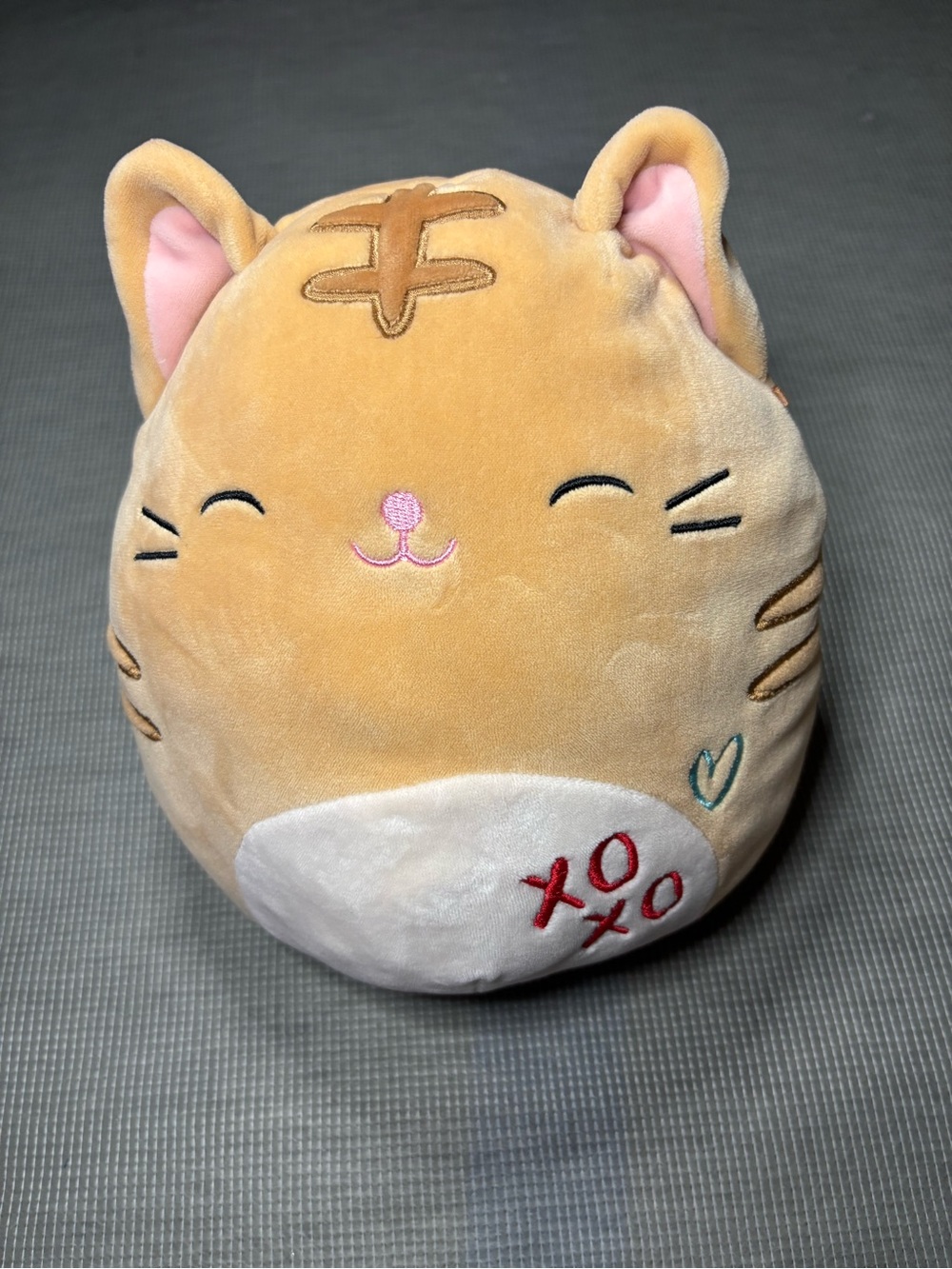 Squishmallows Beige & White Cat Plush with Pink Accents